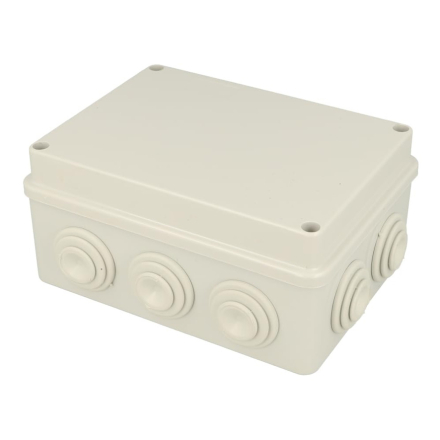 Разклонителна кутия, размер: 190x145x80mm, IP54 (Гумени щуцери на изходи)