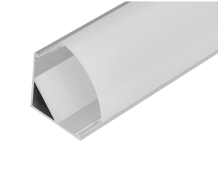 Алуминиев профил ъглов монтаж за LED лента (8мм-12мм) с опалов разсейвател