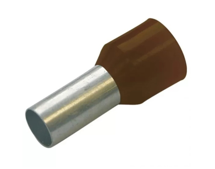 Кабелен накрайник с изолация 1x10mm2, 200 бр., цвят кафяв