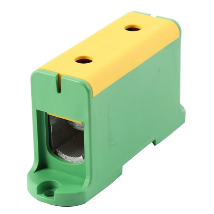 Редова клема 1P жълто-зелена, 35-150mm2, 1xAl290A/Cu320A, 800V AC/DC