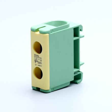 Редова клема 1P, жълто-зелена, 2,5-50mm2, 1xAl145A/Cu160A, 800V AC/DC