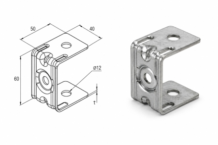 Централен окачвач за шпилка W40/H60mm