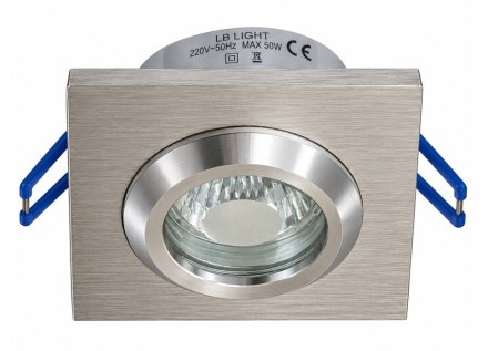 Квадратна луна за вграждане, стъкло и алуминий, GU10, IP44, LB LIGHT